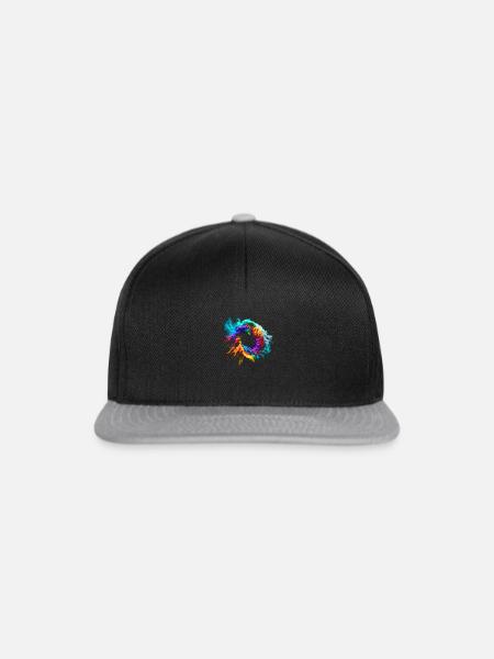 Bunte Staubwolken-Explosion - Snapback Cap - Schwarz/Grau