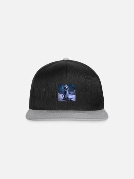 Pinguin im Weltall - Snapback Cap - Schwarz/Grau