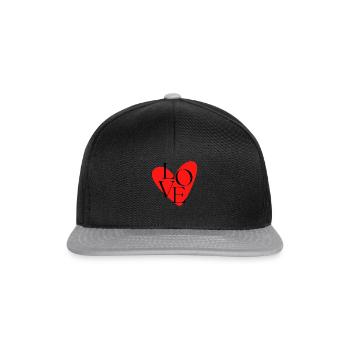 Herz - Snapback Cap - Schwarz/Grau - Vorne