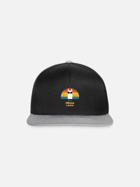 No Drama Lama Retro - Snapback Cap - Schwarz/Grau