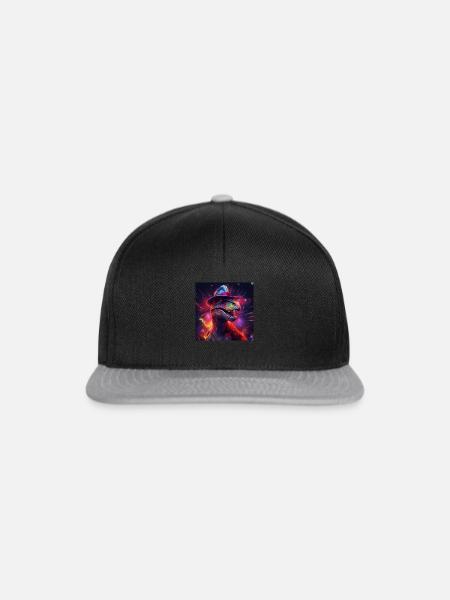 Neon Dino - Snapback Cap - Schwarz/Grau