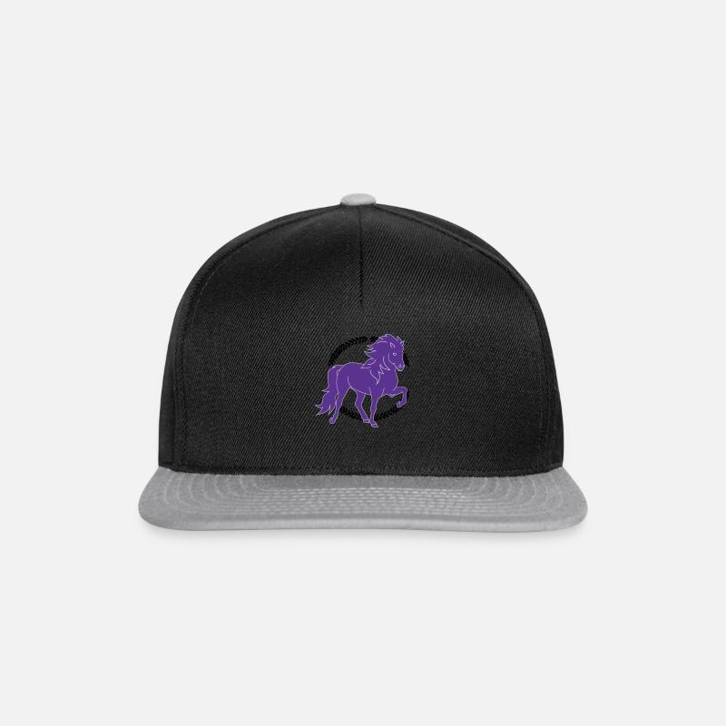 Islandpferd Tölter - Snapback Cap - Schwarz/Grau
