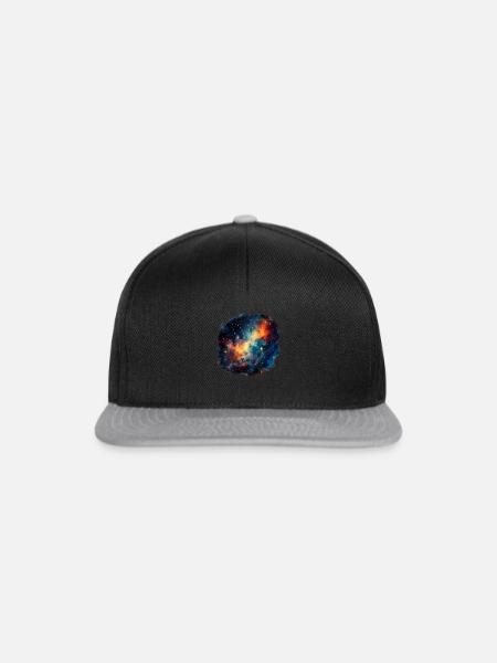 Universum / Weltall - Snapback Cap - Schwarz/Grau