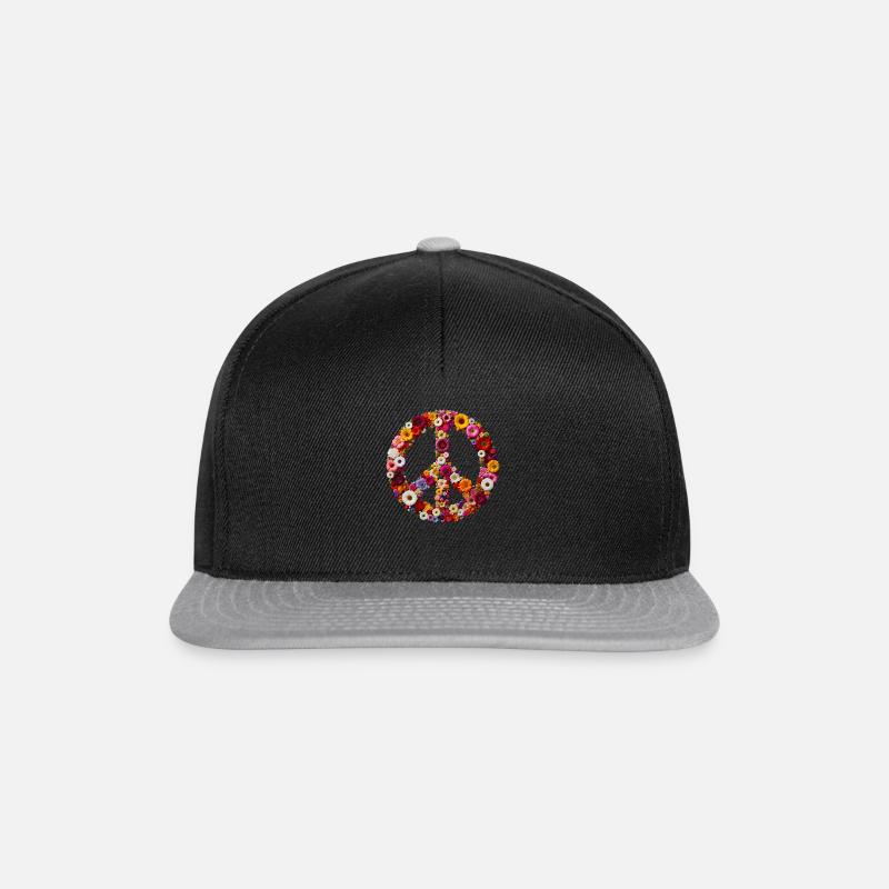 Logo de la fleur de la paix - Casquette snapback - noir/gris