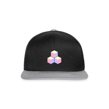 Pastellfarbene Würfel - ApriNoeScor - Snapback Cap - Schwarz/Grau - Vorne