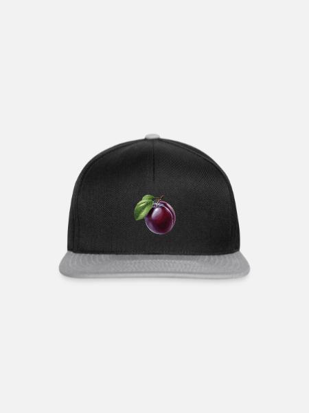 Pflaume - Snapback Cap - Schwarz/Grau