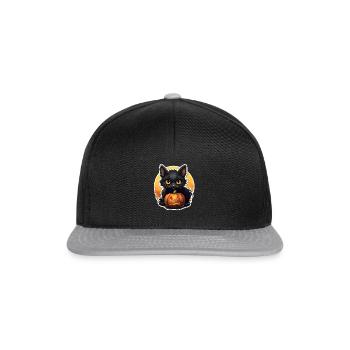 Gueule de bois d’Halloween à la citrouille - Casquette snapback - noir/gris - Devant