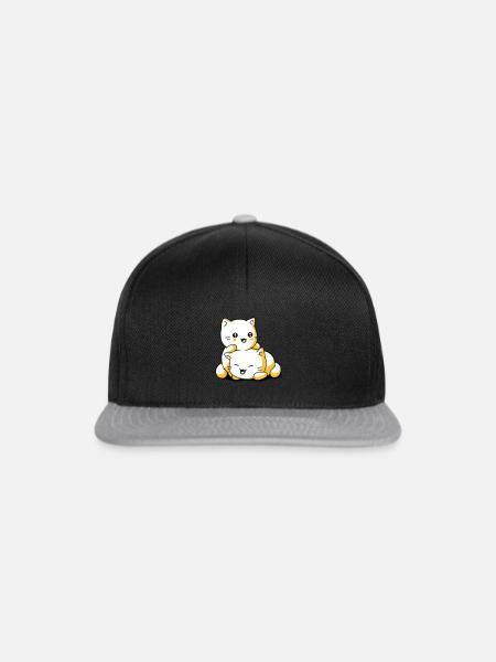 Chatons kawaii chat - Casquette snapback - noir/gris