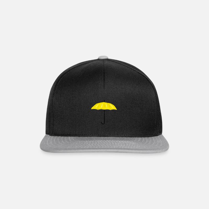 Gelber Regenschirm - Snapback Cap - Schwarz/Grau