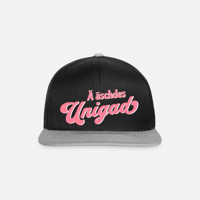 Ostdeutsch Unigad Unikat Dialekt - Snapback Cap - Schwarz/Grau