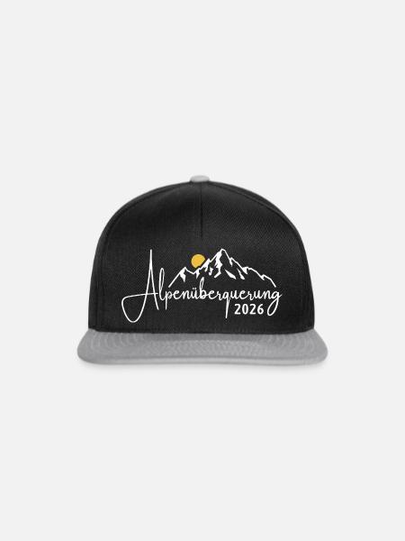 Alpen Überquerung 2026 - Wandern - Snapback Cap - Schwarz/Grau