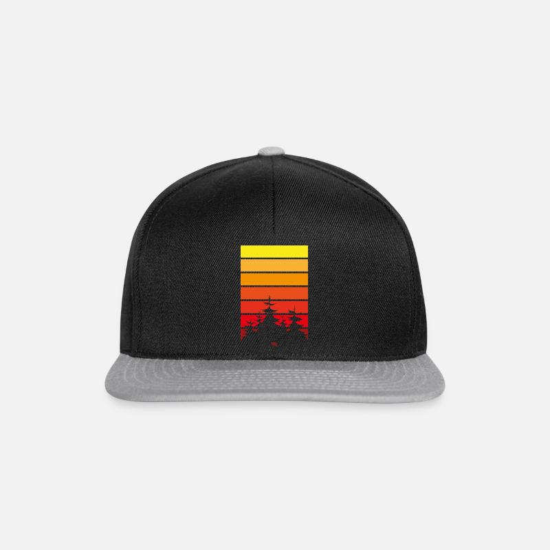 Rayures forestières rouge - Casquette snapback - noir/gris
