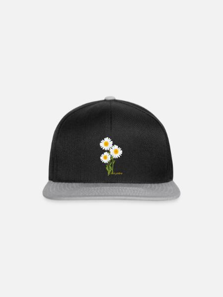 Margeriten, Blumen - Snapback Cap - Schwarz/Grau