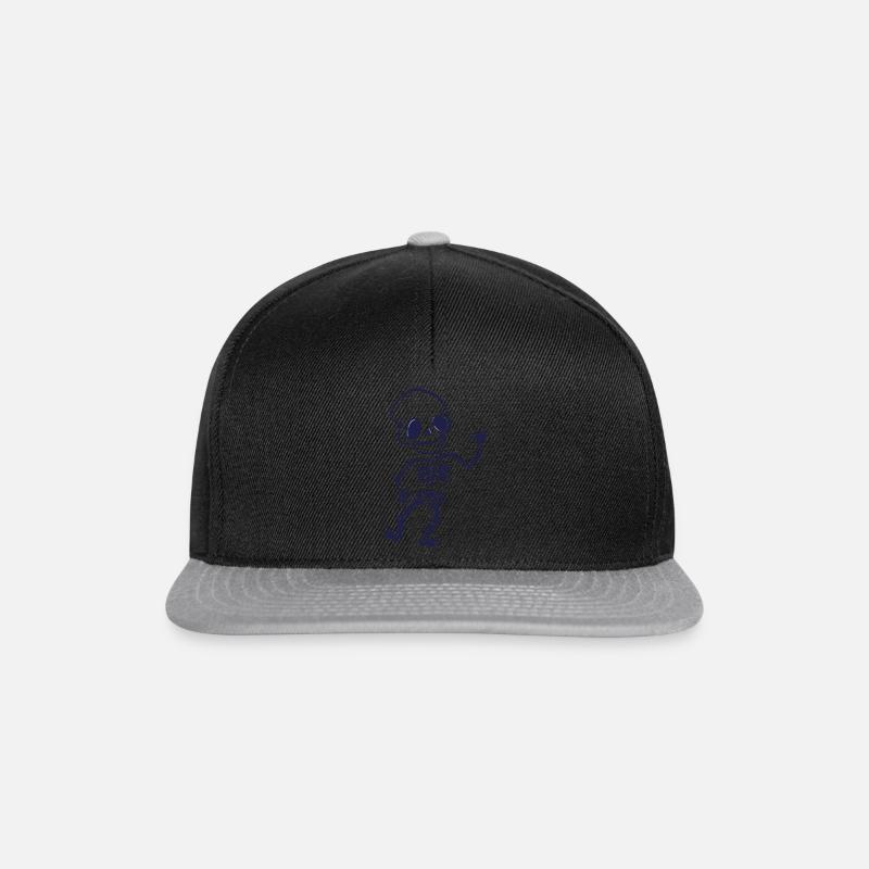 Skull tattoo skull bone gothic rocker - Snapback Cap - black/grey