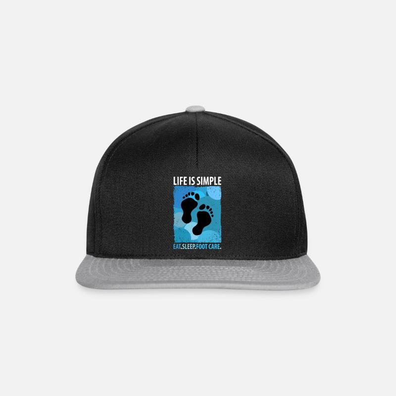 Fußpflege Pediküre Podologe Nagelstudio Geschenk - Snapback Cap - Schwarz/Grau