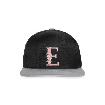 Buchstabe E - Snapback Cap - Schwarz/Grau - Vorne