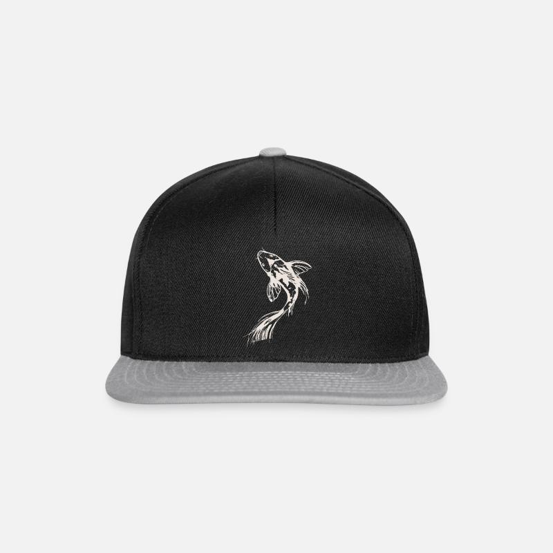 Koi Illustration - Snapback Cap - Schwarz/Grau
