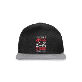 Look Like A Lady Act Like A Leader Cheer Like A Bo - Snapback Cap - Schwarz/Grau - Vorne