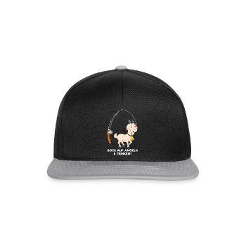 Angeln Fisch Fischer Angler Angeln Geschenk - Snapback Cap - Schwarz/Grau - Vorne