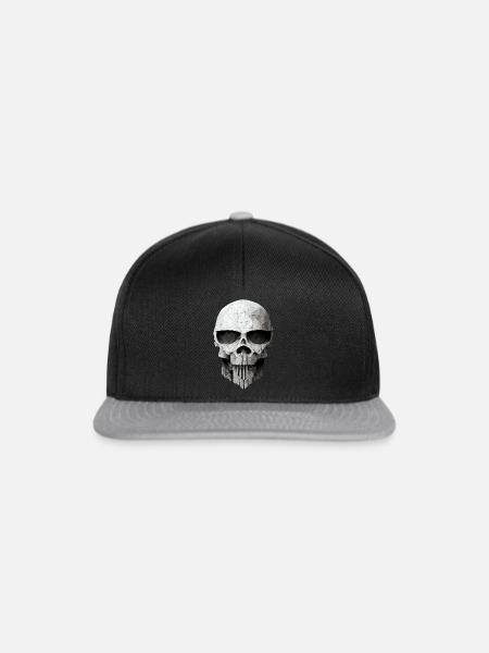 Totenkopf Metall - Snapback Cap - Schwarz/Grau