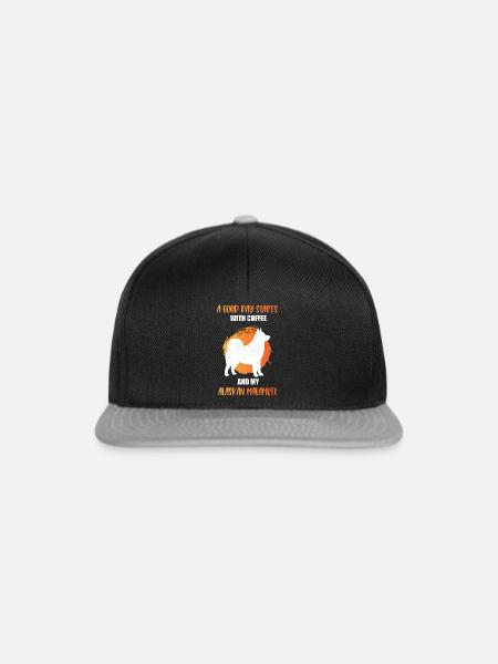 Alaskan Malamute Hund - Snapback Cap - Schwarz/Grau