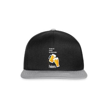 Da muss ich erst einmal eine Nacht drüber schlafen - Snapback Cap - Schwarz/Grau - Vorne