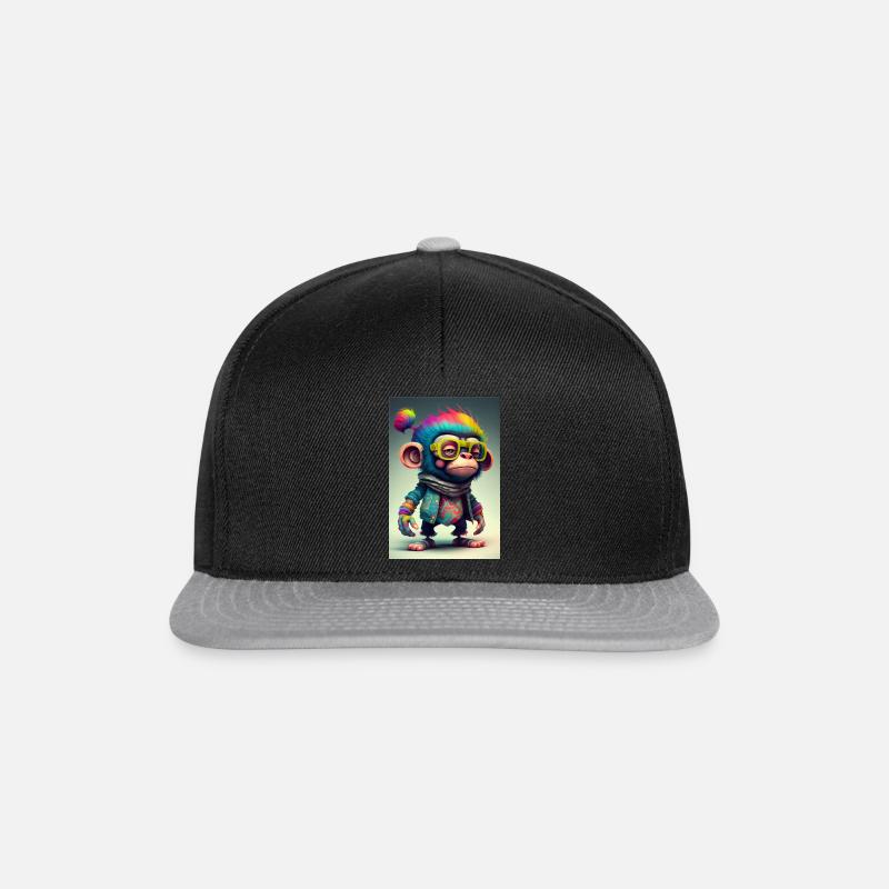 Singe stylé coloré - Casquette snapback - noir/gris