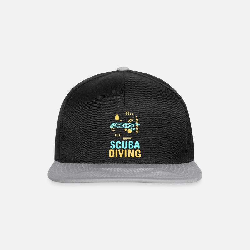 Funny Vintage Scuba Diving Diver Divers - Snapback Cap - black/grey