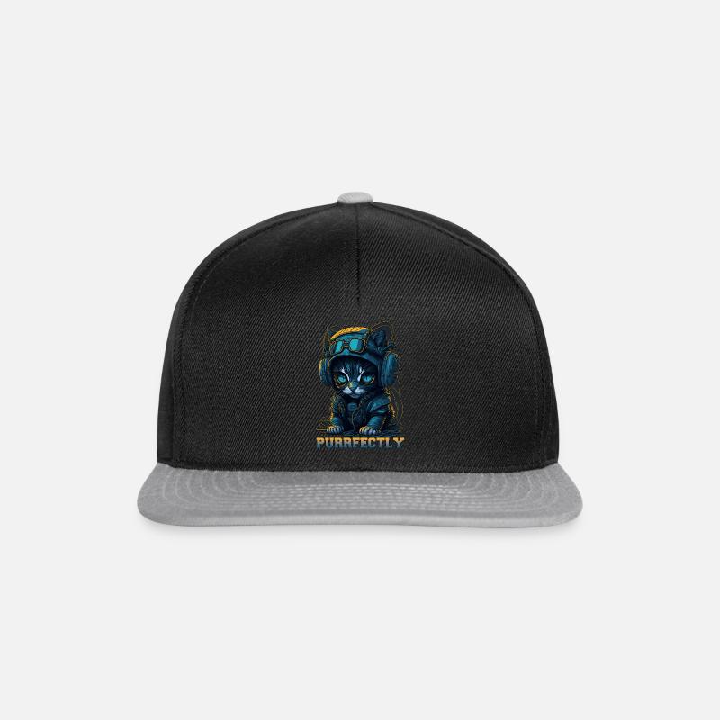 Sweeet Purrfectly Kitty avec écouteurs - Casquette snapback - noir/gris