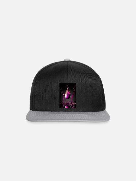 Tropfen magenta 3 - Snapback Cap - Schwarz/Grau