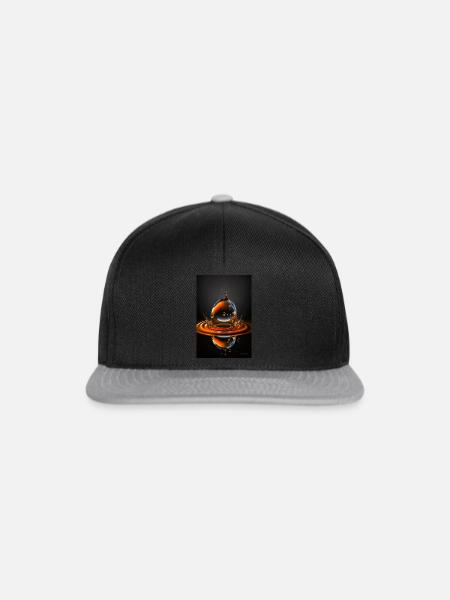 Tropfen orange 3 - Snapback Cap - Schwarz/Grau