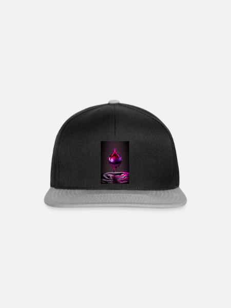Tropfen magenta 2 - Snapback Cap - Schwarz/Grau