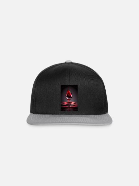 Tropfen rot 2 - Snapback Cap - Schwarz/Grau