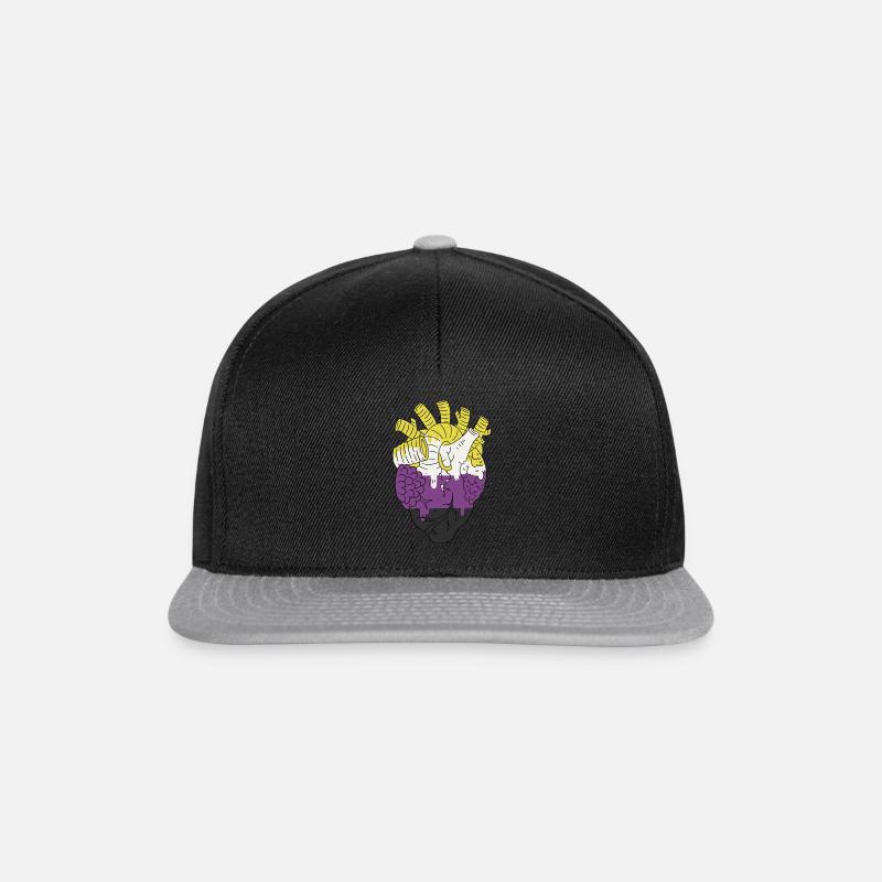 LGBT Heart | Non-binary Nicht-binär - Snapback Cap - black/grey