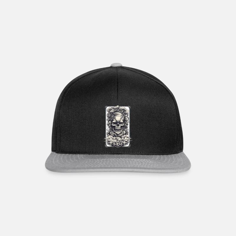 Totenkopf Design - Snapback Cap - Schwarz/Grau