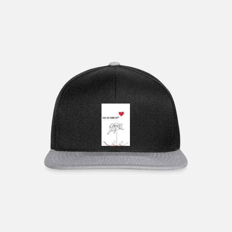 Marry me - Snapback Cap - Schwarz/Grau