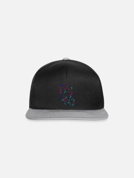 Noten, Musik, bunte Noten - Snapback Cap - Schwarz/Grau
