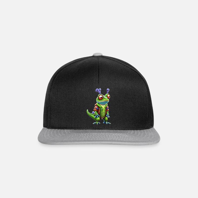Gecko Galacticus: Ein außerirdisches Abenteuer - Snapback Cap - Schwarz/Grau