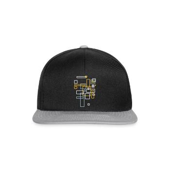 Muster - Abstrakt - Snapback Cap - Schwarz/Grau - Vorne