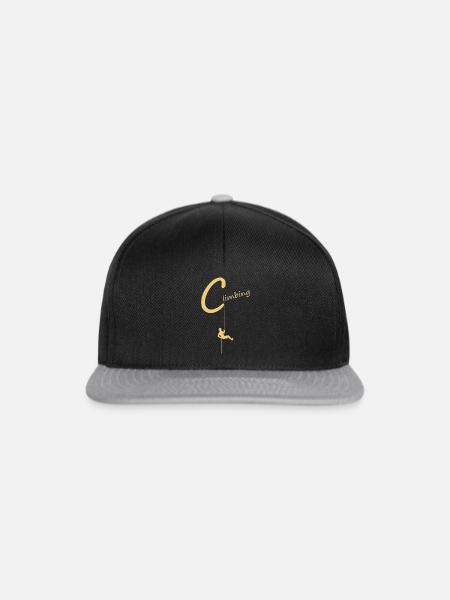 klettern, climb, climbing - Snapback Cap - Schwarz/Grau