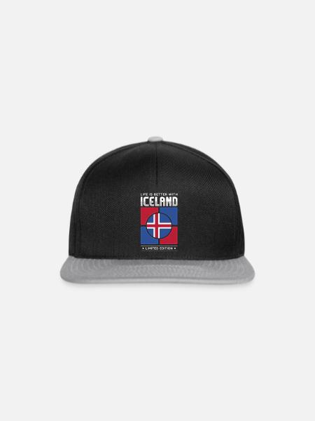 Island - Snapback Cap - Schwarz/Grau