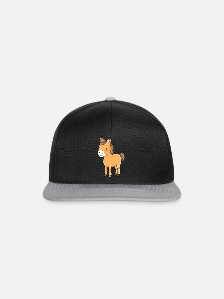 Pferd Hufe Reiter - Snapback Cap - Schwarz/Grau