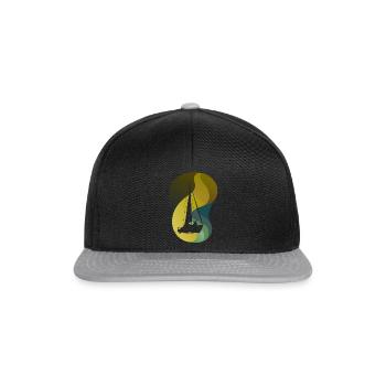 Segelboot Boot Yacht - Snapback Cap - Schwarz/Grau - Vorne
