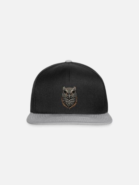 Hibou - Casquette snapback - noir/gris