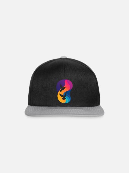 Taube Tauben Peacezeichen - Snapback Cap - Schwarz/Grau