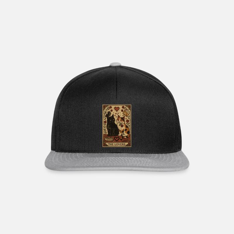 The Lovers Cat Tarot - Snapback Cap - black/grey