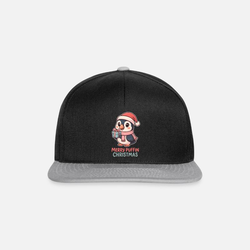 Puffin Christmas Cute - Snapback Cap - black/grey