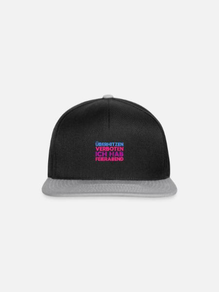 Überhitzen Verboten, Ich Hab Feierabend - Snapback Cap - Schwarz/Grau