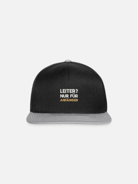 Leiter? Nur Für Anfänger - Snapback Cap - Schwarz/Grau