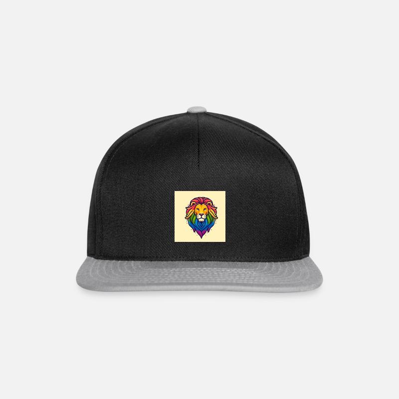 majestic lion with a rainbow colored - Snapback Cap - Schwarz/Grau